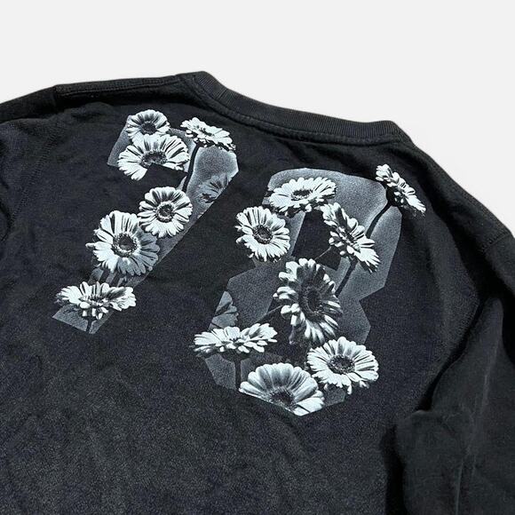 Diesel Black & White Floral Monochromatic Striped Sleeve 78 Back Sweater XXS - Picture 6 of 8